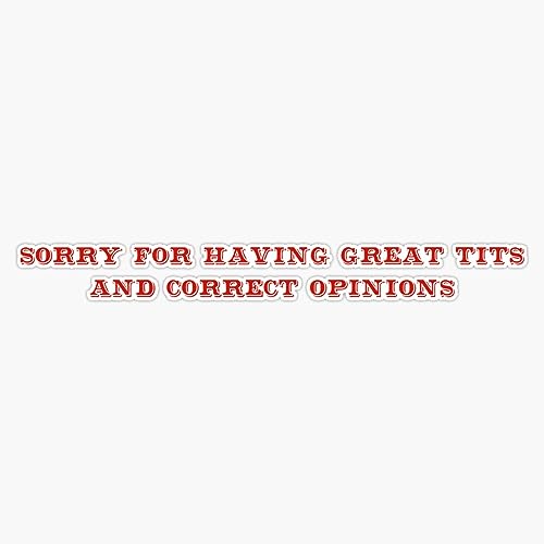 Sorry For Having Great Tits And Correct Opinions Sticker Vinyl Waterproof Sticker Decal Car Laptop Wall Window Bumper Sticker 5