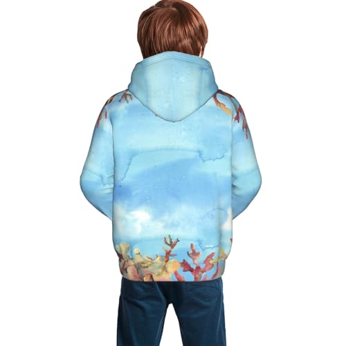 Sea and Fish Kid Hoodies Boys Sweatshirts Girls Pullover with Pocket4