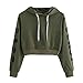 Produktbild TWIFER Damen Buchstaben Langarmshirt Hoodie Crop Pullover Tops Sweater Sweatshirt
