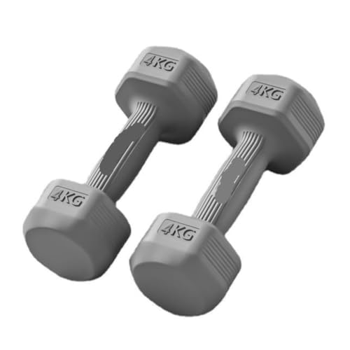 WLFKL Mancuerna Mancuernas For Mujeres, Equipo De Fitness For El Hogar, Yoga, Mujeres, Pesas Rusas, Entrenamiento Muscular De Brazo, Goma For Hombres Sostener Objetos Pesados(Gray,4kg)