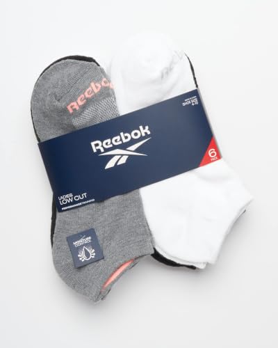 Image of Reebok Womens Low Cut Socks 6 Pack Lightweight Performance Athletic Socks | Performance Stretch, Lightweight and Breathable Toe Seam with Arch Support
