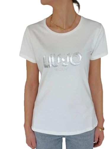 Camiseta Liu Jo TA5214-JS003-M9136 ECS T-Shirt Moda M/C, crema, XL