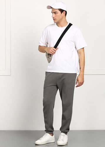 Image of Alan Jones Clothing Men's Regular Fit Mid Rise Fleece Jogger Regular Pants For Winterwear