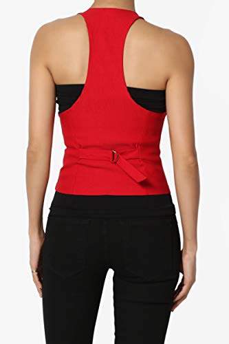 TheMogan Junior's Dressy Casual Racerback Slim Suit Vest Waistcoat Red 3XL2