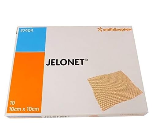 Jelonet Paraffin Gauze Dressing - 10cm x 10cm Sterile Wound Care Dressings for Soothing & Protection - Low-Adherent Absorbent and Non-Fraying for Effective Wound Healing Pack of 5