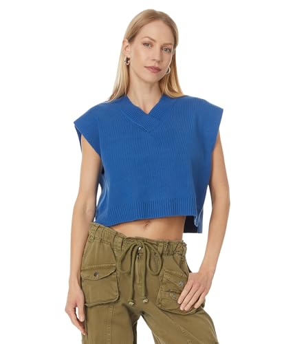 Free People Womens Easy Street Vest Deja Blue Medium