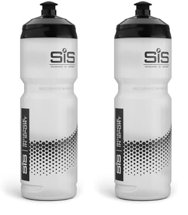 Science in Sport Botella de Bebida blanca 800ml - Con sistema único Easy Mix, Botella de agua para ciclismo, fitness, senderismo y trabajo, Apta para lavavajillas. (Paquete de 2)