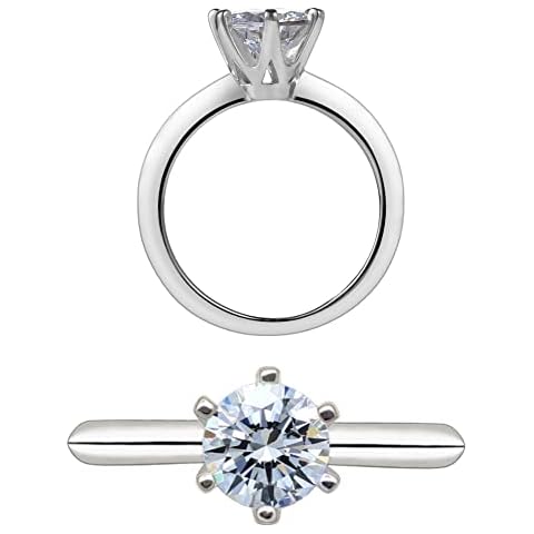 ADKOMN Fashion Jewelry Wedding Gift 0.5-2.0CT Round Cut Cubic Zirconia Engagement Solitaire Ring white Cover