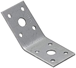 DMX - Schwerlast Winkelverbinder 135° abgewinkelt Lochwinkel Bauwinkel Holzverbinder Balkenwinkel Klammern Möbelverbinder Montagewinkel Verzinkt - KLR - Silber, 50x50x35x2,5 (20 Stk./Verp.)