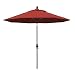 California Umbrella 9-Feet Olefin Fabric Fiberglass Rib Crank Lift Collar Tilt Aluminum Market Umbrella with Bronze Pole, Red