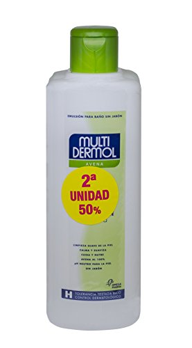 Multidermol 8425091711598 Gel de Avena para la Ducha - Paquete de 2 x 750 gr - Pieles Sensibles - PH Neutro - Calma y Suaviza - Avena Al 100% - Total: 1500 gr