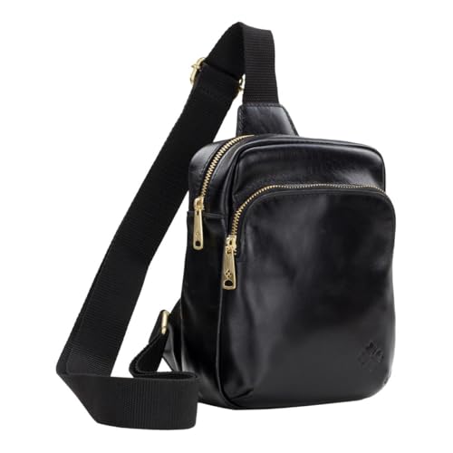 Patricia Nash Andros Leather Sling Bag, 8.6 inch Height, Multiple Colors, Goldtone Hardware2