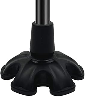 XSL Cane Tips - 3/4 Inch Replacement - Heavy Duty Rubbers Self Standing 6 Support Feets Base Replacement Walking Canes, Walking Sticks, Folding Canes - 6 Prong Rubber Cane Foot Pad (Black)