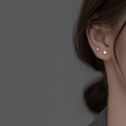 Kokoma 20g Tiny Star Sterling Silver Cartilage Stud Earrings for Women Girls Cubic Zirconia Helix Conch Tragus Earrings Piercing Studs Screw Back Dainty Ear Jewelry2