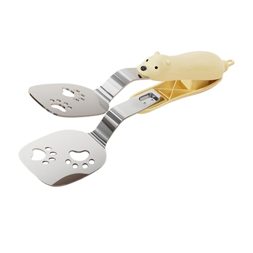 Pinzas de cocina antideslizantes de acero inoxidable en forma de oso, para pasta, tostadas, enlatado, freír, postre, barbacoa al aire libre, hogar y restaurante