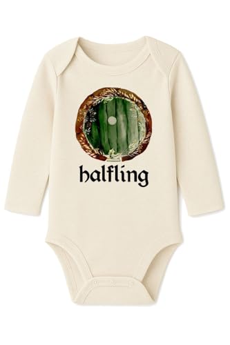 Image of Brain Juice Tees Halfling Bodysuit - 100% Cotton - Cream Color, Long Sleeve