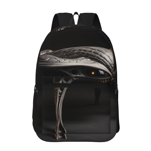 WBQLSL Table basse imprimée 43,2 cm Sac à dos grande capacité unisexe adapté pour le travail, la randonnée et le camping, noir, taille unique, Noir/blanc, taille...