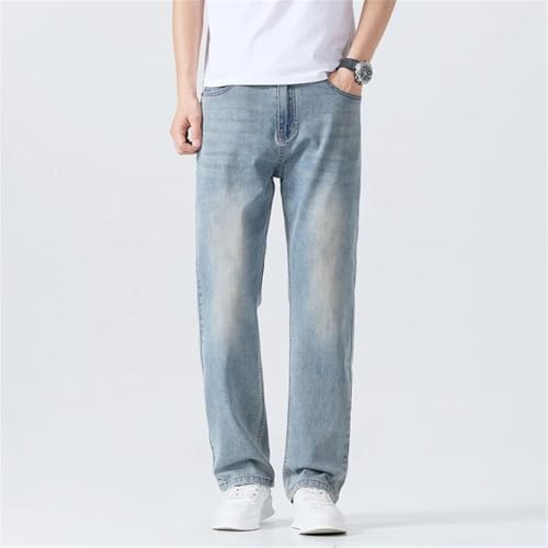 Men’s 4-Color Summer Thin Jeans, Soft Breathable, Straight Comfortable Loose Fit Denim Pants3