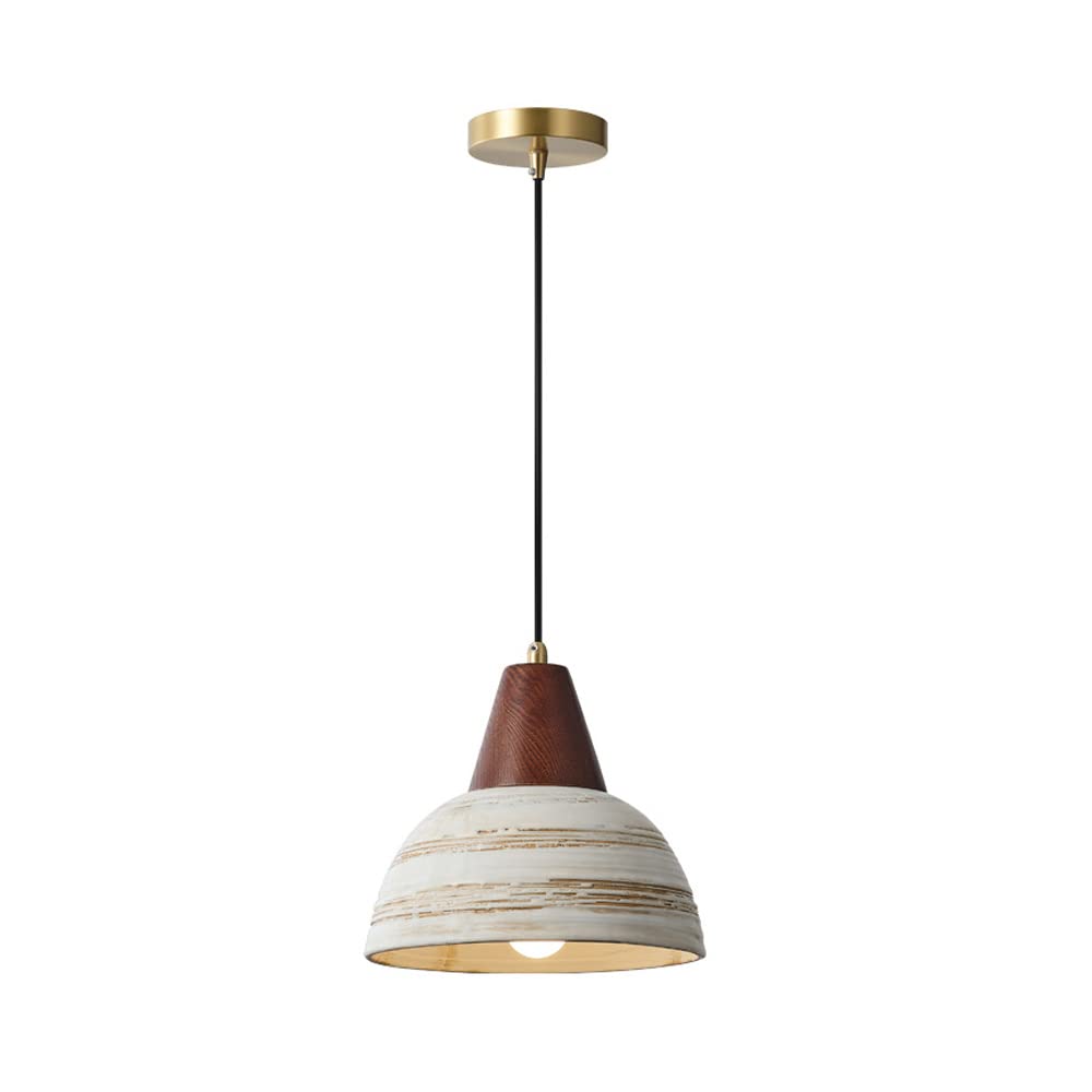 Pendant light cerámica E27 lámpara techo japonesa latón para dormitorio pasillo 4