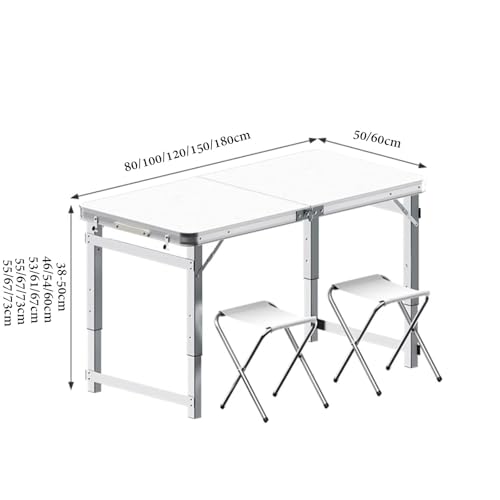 Tavolo pieghevole leggero e regolabile – Tavolo portatile da esterno per campeggio, tailgating e barbecue – facile da installare e design elegante