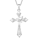 cruz para primera comunion manualidades DISEÑO: La cruz simboliza el amor de Dios. El nudo eterno en el nudo celta es un nudo que no tiene principio ni fin, lo que significa vitalidad sin fin y amor eterno. Tamaño del colgante: 27 * 19 MM. Longitud de la cadena de la caja: 45-48 CM, ajustable.