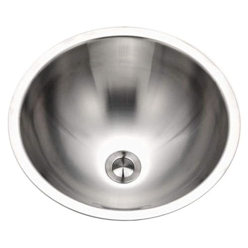 Houzer Opus Stainless Steel Bathroom Sink: 16 Inch Undermount Oval Bowl with Overflow Drain Assembly, Durable & Versatile, Essential for Home & Apartment: CRO-1620-1