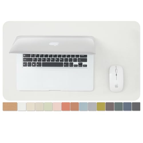 Cork Desk Mat - Small Dual-Sided Desk Pad for Office and Home - Desk Organization and Accessories - Ideal for Large Mouse Pad and Small Desk Mats on Top of Desks(White,23.6"x 13.8")