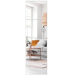 Mirror Full Length, 14×12 Inchx4PCS Wall Mirror Tiles,Full Body Mirror,Acrylic Shatterproof Mirrors for Bedroom,Door,Home Gym,Kids