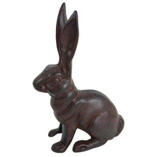 Cast Iron Sitting Bunny Rabbit Garden Patio Yard Large Doorstop Decorative Statue. 6.3 Inches Long By 10.2 Inches Tall By 3.5 Inches Wide #TOP11