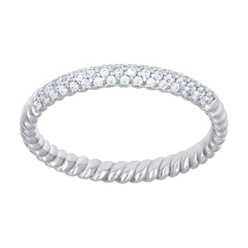 Bague de fiançailles argent 925 torsadée zircone cubique imitation diamant