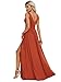 Ever-Pretty Women's V-Neck Prom Dresses Sleeveless Side Slit Formal Gown Floor Length Bridesmaid Wedding Guest Dress Burnt Orange US10