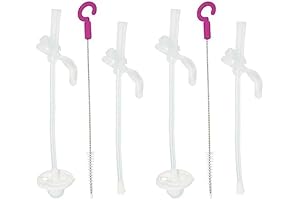 b.box Sippy Cup Replacement Straw 2-Pack for Spill-Proof Kids Cups