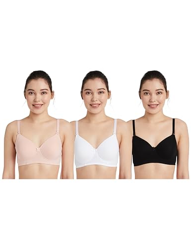 Image of Amazon Brand - Symbol Women Cotton Stretch Padded Wire Free Medium Coverage T-Shirt Bra
