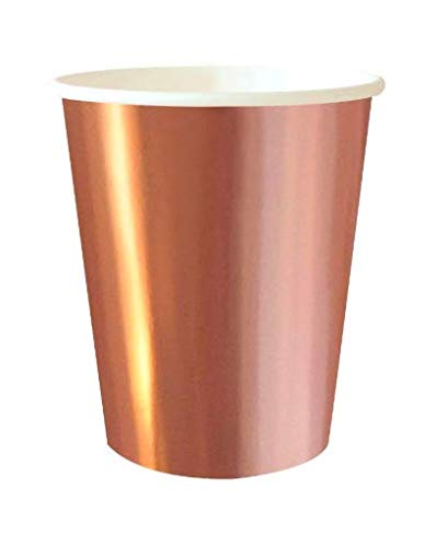 Wanna Party Metallic Paper Cups (250ml, Rose Gold, 10 Piece)