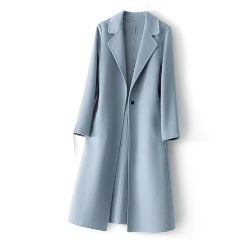 Women's Winter Cashmere Wool Pea Coat - One Button Warm Woolen Outerwear Elegant Wool Peacoat Open Front Long Jacket2