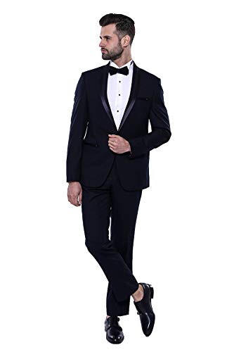 Bufanda con solapas azul marino Wessi t46 para hombre