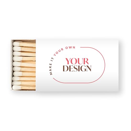 Weddingstar Matchboxes Stickers for Wedding or Event - Upload Your Own Design - Pack of 50 White