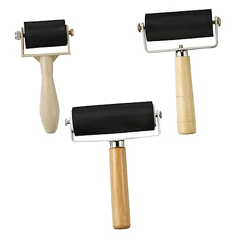 CIMAXIC 3pcs Boys and Girls' DIY Craft Tools Rubber Drum Roller for Glue Roller Woodworking Ink Roller Tool