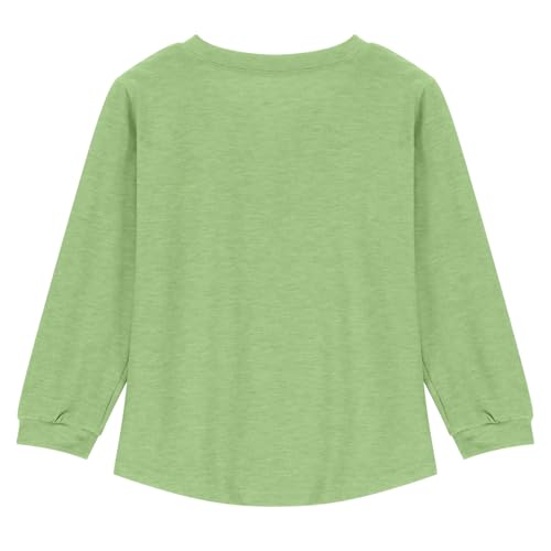 Boys Girls Long Sleeve T Shirts Kids V-Neck Fashion Spring Tops Solid Color Tees 3-14 Years3