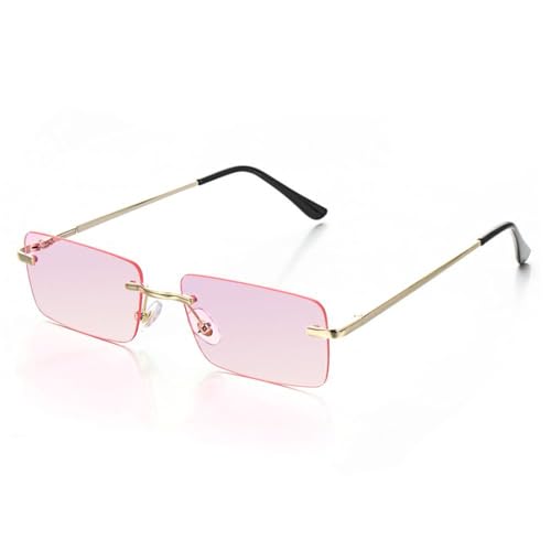 Lunettes de soleil de luxe vintage sans monture élégance haut de gamme et verres dégradés