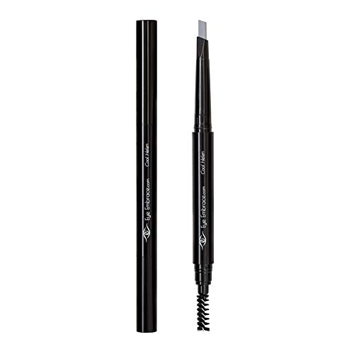 Eye Embrace Cool Helen: Light Gray Eyebrow Pencil – Waterproof, Double-Ended Automatic Angled Tip & Spoolie Brush, Cruelty-Free #TOP3