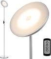 JOOFO Floor Lamp,30W/2400LM Sky LED Modern Torchiere 3 Color Temperatures Super Bright Floor Lamps-Tall Standing Pole Light with Remote & Touch Control for Living Room,Bed Room,Office?Platinum Silver?