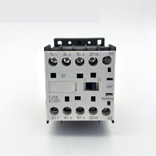 Contactor de CA tripolar de 12 amperios con bobina de 24V para carril DIN, 1 unidad
