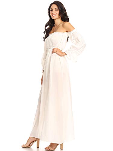 Anna-Kaci Womens Boho Off Shoulder Chemise Medieval Irish Renaissance Peasant Dress4