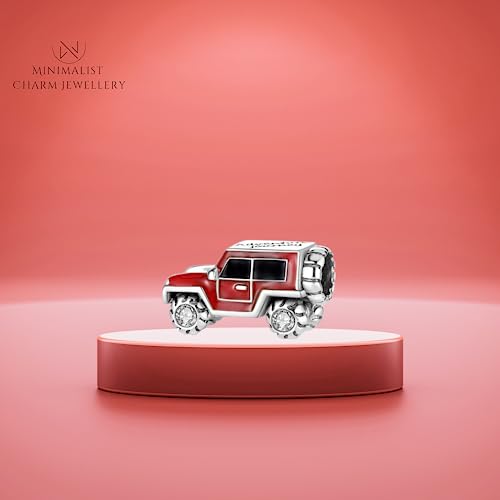 Red Offroad Car Charm 925 Sterling Silver Adventure Journey Car Offroad Suv Gift Birthday Chirstmas Fit For Bracelet4
