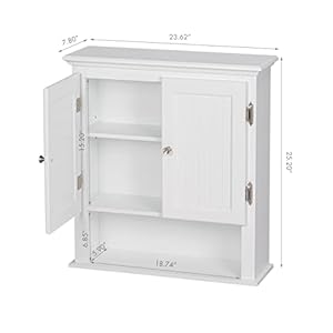 UTEX Bathroom Cabinet Wall Mounted, Wood Hanging Cabinet, Wall Cabinets with Doors and Shelves Over The Toilet for Bathroom,White UTEX Bathroom Cabinet Wall Mounted Wood Hanging Cabinet Wall Cabinets with Doors and Shelves Over The Toilet for BathroomWhite