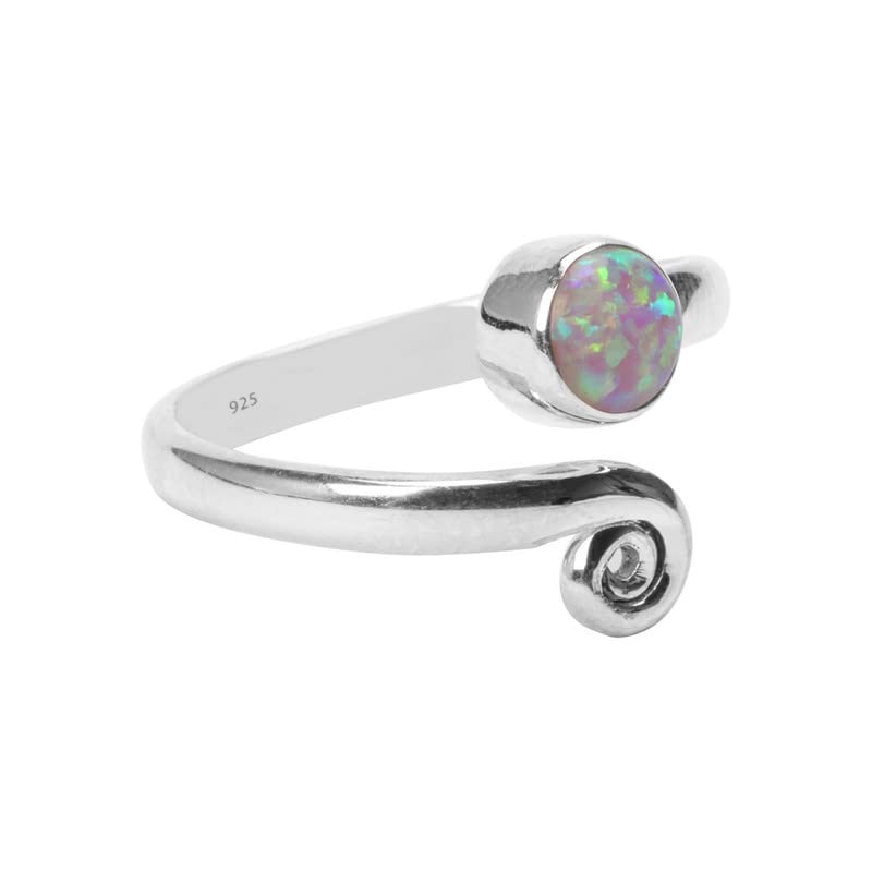 Light Pink Opal Toe ring midi ring 925 Solid Sterling Silver Girl Women Body Jewellery Lab Opal Adjustable Stone Toe Rings