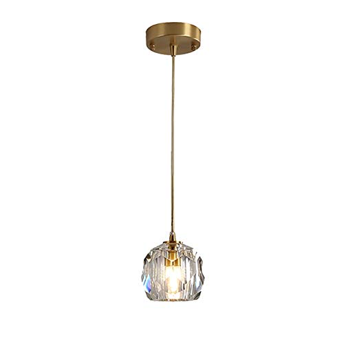 Suspension en cristal LiChA lustre moderne en laiton brossé de qualité supérieure