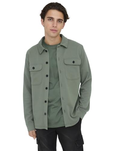 ONLY & SONS Herren Freizeit Hemd ONSNEWKODYL Overshirt Regular Fit XS - XXL, Größe:L, Farbe:Castor Gray 22021279