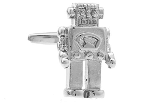 MRCUFF Robot Pair Cufflinks Presentation Gift Box & Polishing Cloth2